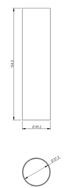 Dimensions of product in mm
